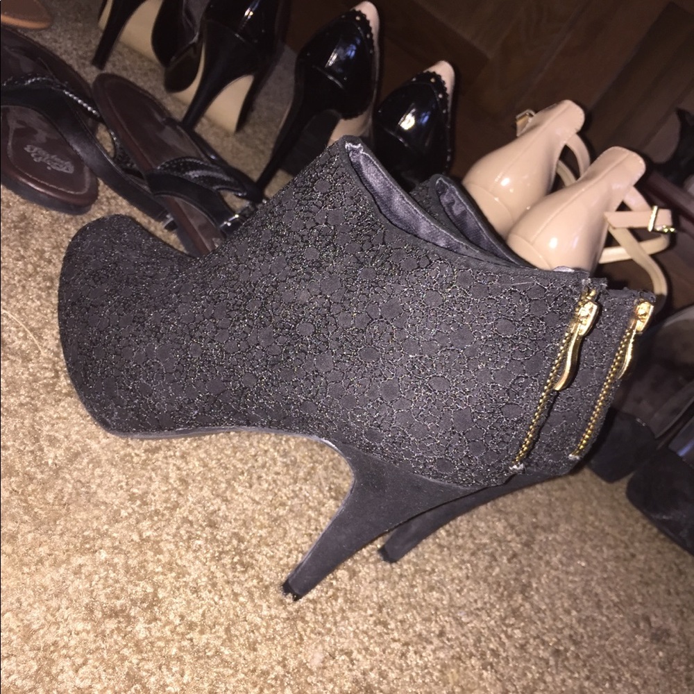 Black lace boots
